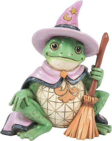 Enesco Jim Shore Heartwood Creek Halloween Collection Frog Dressed as a Witch Miniature Figurine- Stone Resin Hand Painted Crafted Collectible Halloween Mini Figurines Home Decor Statue, 3.43 Inch in Saudi Arabia