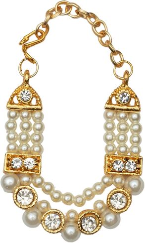 Set of 2 Moti Mala for Laddu Gopal/Devi Maa/Radha Krishna/Indian Traditional God Goddess Haar Sringar Set Deities jewellary Janmashtami All God Statue for Festival Decoration(Size:-2'')(Red & White) in Saudi Arabia