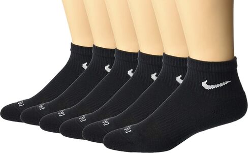 Nike SX6899-010: مجموعة من 6 جوارب رجالية للكاحل للاستخدام اليومي باللون الأبيض/الأسود (متوسط) in Saudi Arabia