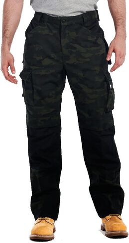 Caterpillar Men's Trademark Work Pants Built from Tough Canvas Fabric with Cargo Space, Classic Fit, Army Moss, 36W x 34L in Saudi Arabia