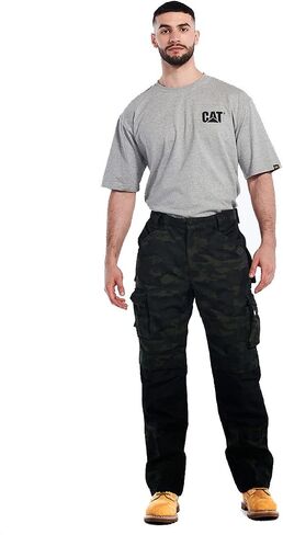 Caterpillar Men's Trademark Work Pants Built from Tough Canvas Fabric with Cargo Space, Classic Fit, Army Moss, 36W x 34L in Saudi Arabia
