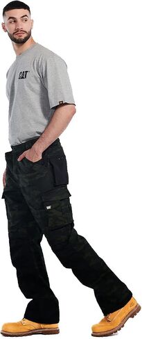 Caterpillar Men's Trademark Work Pants Built from Tough Canvas Fabric with Cargo Space, Classic Fit, Army Moss, 36W x 34L in Saudi Arabia