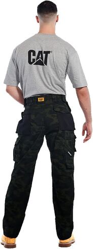 Caterpillar Men's Trademark Work Pants Built from Tough Canvas Fabric with Cargo Space, Classic Fit, Army Moss, 36W x 34L in Saudi Arabia