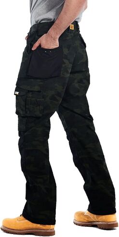 Caterpillar Men's Trademark Work Pants Built from Tough Canvas Fabric with Cargo Space, Classic Fit, Army Moss, 36W x 34L in Saudi Arabia