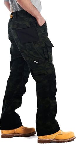 Caterpillar Men's Trademark Work Pants Built from Tough Canvas Fabric with Cargo Space, Classic Fit, Army Moss, 36W x 34L in Saudi Arabia
