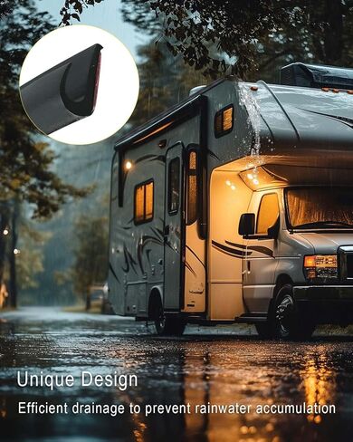 40Ft J-Shape RV Trim Molding, Roof Weather Stripping Trim Seal with Self-Adhesive, Rain Gutter Rubber Drip Rail Fit for Car, Truck, RV, Boat and Home Application, White in Kuwait