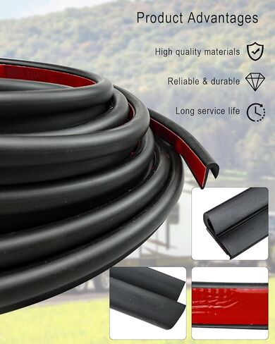 40Ft J-Shape RV Trim Molding, Roof Weather Stripping Trim Seal with Self-Adhesive, Rain Gutter Rubber Drip Rail Fit for Car, Truck, RV, Boat and Home Application, White in Kuwait