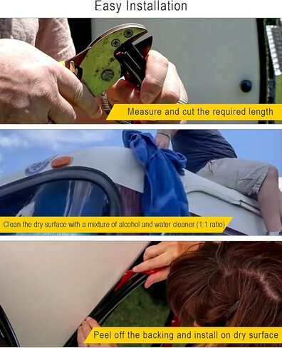 40Ft J-Shape RV Trim Molding, Roof Weather Stripping Trim Seal with Self-Adhesive, Rain Gutter Rubber Drip Rail Fit for Car, Truck, RV, Boat and Home Application, White in Kuwait