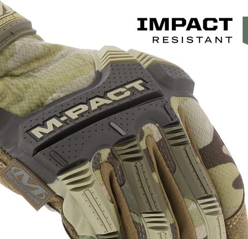 Mechanix Wear: M-Pact Tactical Gloves with Secure Fit, Touchscreen Capable Safety Gloves for Men, Work Gloves with Impact Protection and Vibration Absorption (Camouflage - MultiCam, Large) in Kuwait