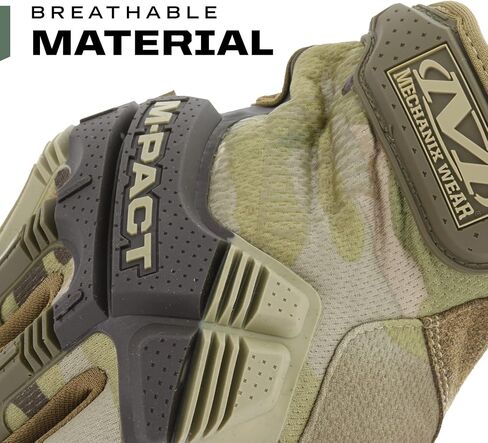 Mechanix Wear: M-Pact Tactical Gloves with Secure Fit, Touchscreen Capable Safety Gloves for Men, Work Gloves with Impact Protection and Vibration Absorption (Camouflage - MultiCam, Large) in Kuwait