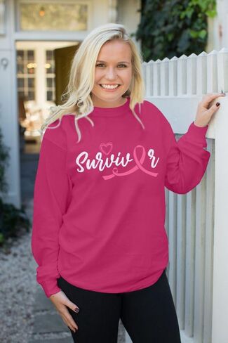 MOUSYA Survivor Sweatshirts for Women Breast Cancer Sweatshirt Cancer Awareness Survivor Pink Ribbon Gift Pullover in Kuwait