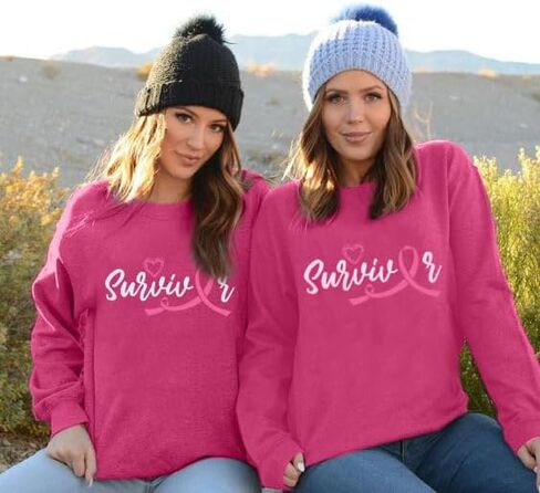 MOUSYA Survivor Sweatshirts for Women Breast Cancer Sweatshirt Cancer Awareness Survivor Pink Ribbon Gift Pullover in Kuwait