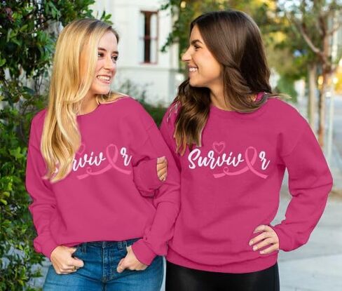 MOUSYA Survivor Sweatshirts for Women Breast Cancer Sweatshirt Cancer Awareness Survivor Pink Ribbon Gift Pullover in Kuwait