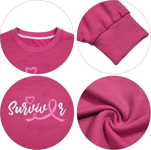 MOUSYA Survivor Sweatshirts for Women Breast Cancer Sweatshirt Cancer Awareness Survivor Pink Ribbon Gift Pullover in Kuwait