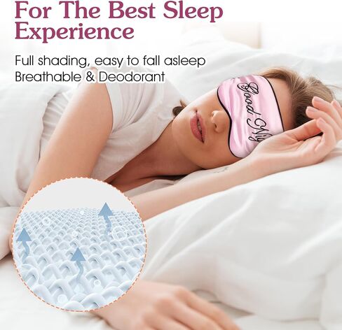 2 Pack Sleep Mask Silk Eye Mask Natural Pure Silk Soft Satin Blindfold with Adjustable Strap Night Eye Sleep Shade Cover for Women Men Travel Sleeping Nap Meditation Blackout (Beige Purple) in Saudi Arabia