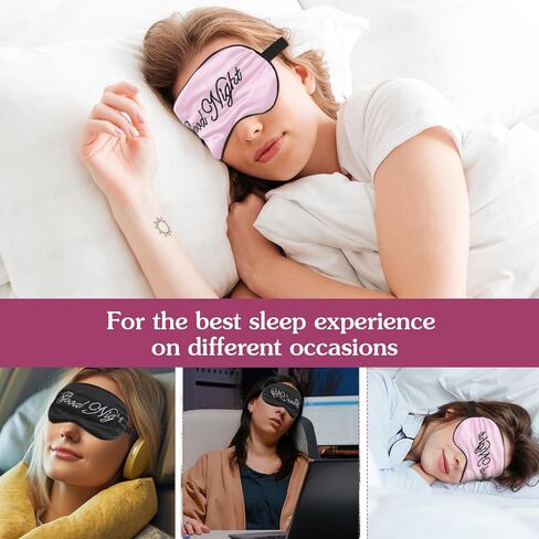 2 Pack Sleep Mask Silk Eye Mask Natural Pure Silk Soft Satin Blindfold with Adjustable Strap Night Eye Sleep Shade Cover for Women Men Travel Sleeping Nap Meditation Blackout (Beige Purple) in Saudi Arabia