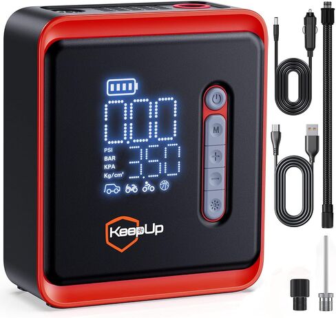 Tire Inflator Portable Air Compressor -Upgraded Air Pump for Car Tires with Tire Pressure Gauge (Max 150 PSI), Auto Shut-Off Tire Pump with LED Light for Car Motor Bike Ball in Saudi Arabia