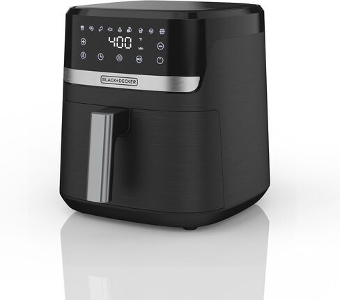 BLACK+DECKER Purify 4QT Air Fryer, Timer with Auto Shut-off and Shake Reminder, LED Touchscreen and 9 presets, 1300W up to 400 F, Dishwasher Safe Parts in Saudi Arabia