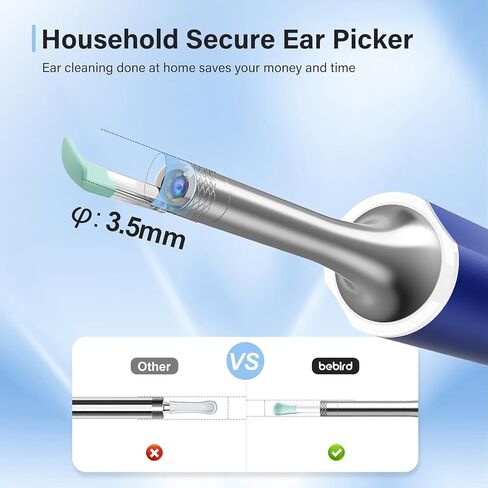 Ear Wax Removal Tool Camera, Ear Wax Removal, Bebird Ear Cleaner with Camera with 1080P Otoscope with Light, Ear Wax Removal Kit with 9 Ear Pick, Ear Camera Compatible for iPhone, iPad, Android Phone in Saudi Arabia