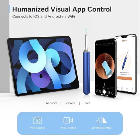 Ear Wax Removal Tool Camera, Ear Wax Removal, Bebird Ear Cleaner with Camera with 1080P Otoscope with Light, Ear Wax Removal Kit with 9 Ear Pick, Ear Camera Compatible for iPhone, iPad, Android Phone in Saudi Arabia