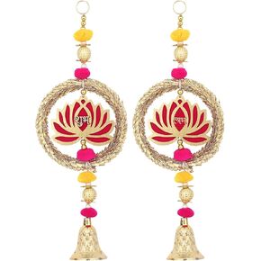 Kalakriti Lotus Hangings Artificial Floral Garlands for Wall Door and Temple Decor Pooja Room Decoration Items Back Dropper Showpiece (Lotus SL)