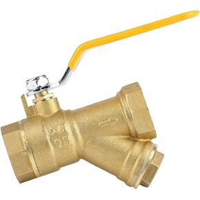 Joyzan Brass Strainer Filter Ball Valve, 3/4" BSPP Female Thread Y Type Pipe Fittings Adaptor NPT Full Port Forged Connector Shut Off Way Split 1.6MPa Water Natural Gas Oil Oxygen Methane Ethylene