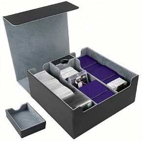 Card Deck Box For Trading Cards,2300+ Mtg Deck Box With 10 card dividers,Holds 7 Commander Deck Box,Card Storage Box Fits For Toploaders, YuGiOh,MTG,TCG,Magic Game Cards and Sport Cards