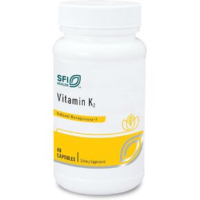 Klaire Labs Vitamin K2-50 Micrograms as Menaquinone-7 MK-7, No Soy, Gluten or Dairy (60 Capsules)