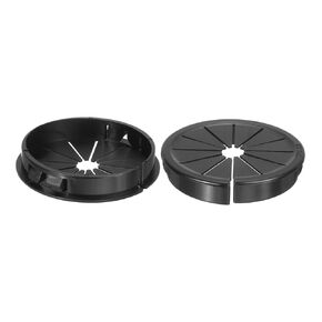 uxcell 2Pcs Cable Grommets, Snap Bushing Grommet for Holes with 2.36"(60mm) Mounting, Petal-Shaped Buckle Round Nylon Cable Desk Grommet for Cables and Cords Management, Black
