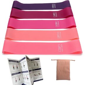 Resistance Bands Set, Resistance Loop Exercise Bands with Instruction Guide and Carry Bag, Versatile Latex Exercise Bands for Home and Gym Workouts, Set of 5