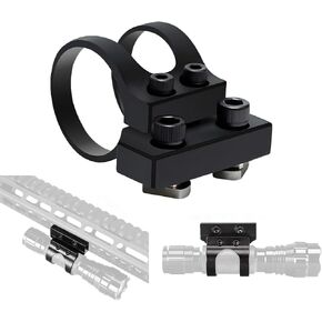 Gotical Offset Flashlight Mount 25.4mm 1" for M lok and M Rail Systems Aluminum Black
