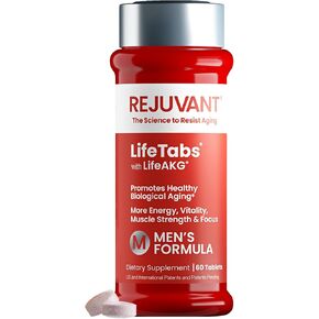 LifeTabs Men's New Formula Calcium Alpha-Ketoglutarate (Ca-AKG) 1000mg Supports Healthy Aging Metabolism Cellular Energy and Repair