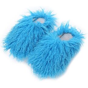 Women's Plush Faux Fur Slippers - Fluffy and Warm Slide-On Slipper for Cozy Comfort