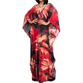 Bsubseach Kaftan Dresses for Women Plus Size Long Bohemia Beach Dress Print Caftan Loungewear