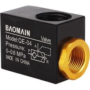 Baomain Pneumatic One Way Quick Exhaust Valve QE-04 1/2PT Inlet Port