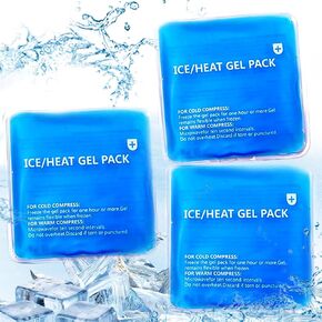 Gel Ice Packs, Multipurpose Hot and Cold Compress Gel Ice Packs, Long-Lasting Cooling Cold Packs for Injuries and Hot Weather, Reusable, Ideal for Pain Relief (Pack of 3 - Square)