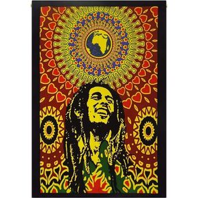 ASAV 40 X 30 Inches Wall Hanging Boho Poster Tapestry Ethnic Decorative Tapestries Cotton Dorm Decor Hippie Small Tapestry (40 x 30 Inches, One Love)
