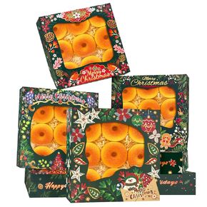 Bakepacker 36pcs Christmas Gingerbread Man Pie Boxes 9x9x2.5 inches Easy Assemble Macaroon Cookie Boxes Bakery Boxes with Window for Bakery (Auto-pop Up)