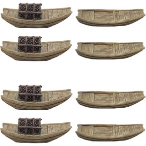 Amosfun 8 Pcs Micro Landscape Fishing Boat Sailboat Model Bookshelf Decoration Model Decoration Boat Miniature Bonsai Decor Micro-Landscape Decoration Models Plastic Artificial Wooden Boat