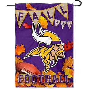 WinCraft Minnesota Vikings Fall Leaves Decorative Football Garden Flag Double Sided Banner