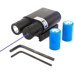 GOTICAL Pack of 2 Tactical Combo LED Flashlight and Green Laser Sight Tactical Output That Exceed < 5mW not exceeding 5mw (Pack of 2 - White Flashlight and Blue Laser)