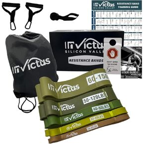 Invictus Resistance Bands Set of 5 Pull Up Assistance Military Forest Green Exercise, Workout, Fitness, Strength, Weightlifting, Training, Powerlifting, Stretch, Crossfit, Therapy