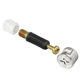 20 Sets Furniture Cam Lock Fasteners, 3-in-1 Cam Locks for Furniture, Cam Lock Fittings Cam Connector Furniture Replacement Parts, 1-3/8" / 35mm Dowel with Black Plastic Sleeve