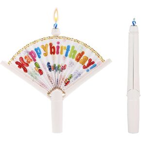 2pcs Novelty Fan Birthday Candle, Pop-up Surprise Clown Birthday Candles Funny Cake Topper Candle Trick Candles Creative Happy Birthday Candles for Party Supplies