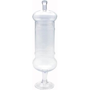 Diamond Star Glass 6"Dx22" clear Apothecary Jar W/Lid