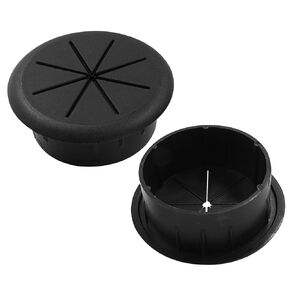 Waziaqoc 2 PCS Flexible Desk Grommet, 2-3/8 Inch Black Cable Grommet, Wire Cord Hole Cover Cable Organizer for Desktop Equipment Wiring Management and Protection