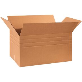 Partners Brand PMD301716 Multi-Depth Corrugated Boxes, 30"L x 17"W x 16"H, Kraft (Pack of 15)