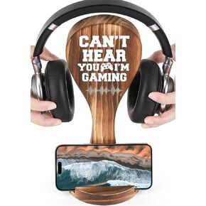 Gamer Gifts for Teenage Boys, Gaming Gifts for Son Boyfriends Brother, Cool Men Game Room Accessories Decor Sign, Wood Gaming Headset Holder Gifts for Christmas Birthday