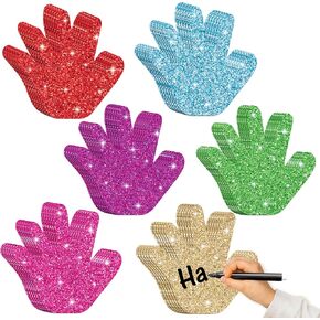 100Pcs Hand Cutouts Paper, Assorted Color Glitter Hand Shape Cut-Outs, Back to School Blank Creative Paper Cutouts for Kids Art Project Home School Classroom Decorations Bulletin Board Decor