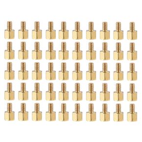 YOKIVE 100 Pcs M2.5 Standoff Screws, Brass Hex PCB Standoffs, Keep Height Consistent, Great for Motherboard (Gold Tone, 5mm+4mm)